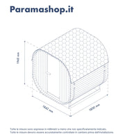 Sauna finlandese da esterno 4 persone 185x180cm h194 in legno di abete | Kota