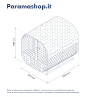 Sauna finlandese da esterno 4 persone 185x220cm h194 in legno di abete | Kota