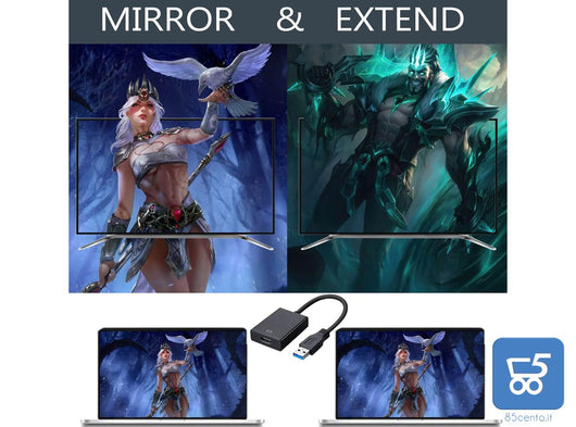 Scheda video Adattatore da USB a HDMI USB 3.0/2.0 Audio Video Adapter HD 1080P per PC, Laptop HDTV TV compatibile con Windows XP/7/8/10/11