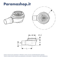 Geberit piletta di scarico per piatto doccia Ø 90 mm chiusura idraulica 50 mm