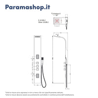 Pannello doccia termostatico in alluminio nero opaco a 3 funzioni | Niagara