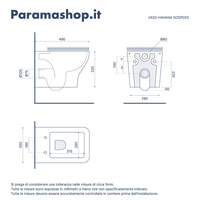 Coppia di sanitari sospesi rimless in ceramica bianca: vaso bidet e copriwc soft-close | Havana