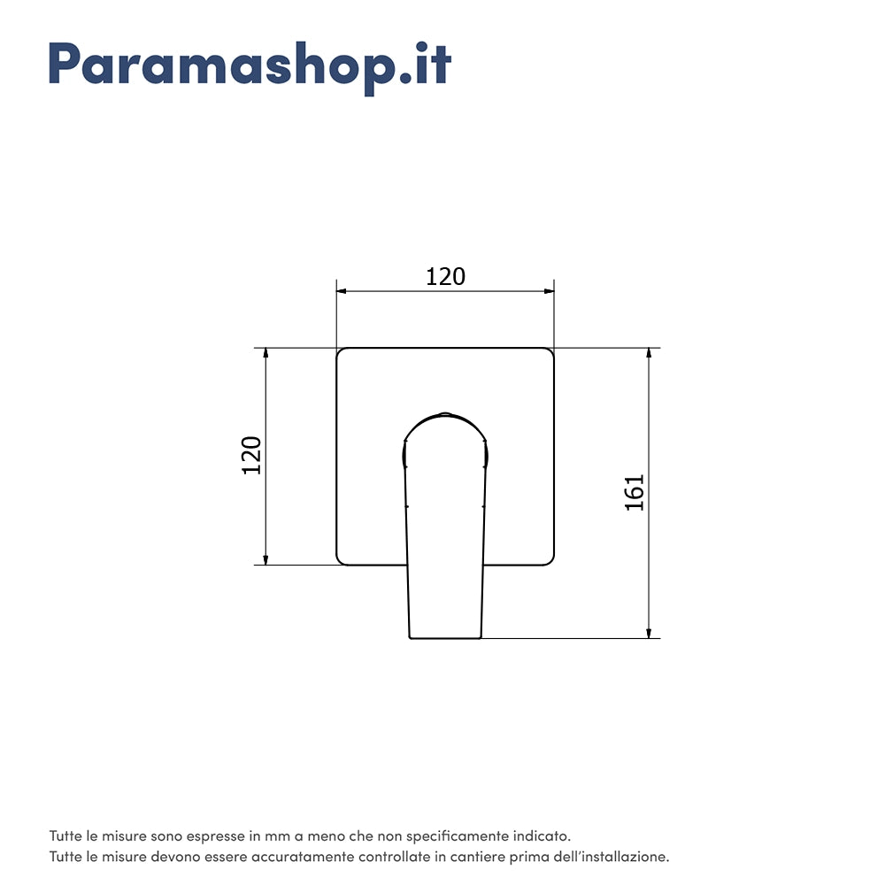 Set doccia cromato - Miscelatore incasso Greta con braccio e soffione slim 20 cm