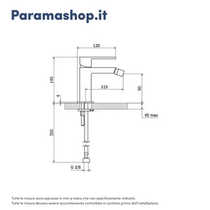 Set miscelatore lavabo e bidet senza scarico cromato | Hedy
