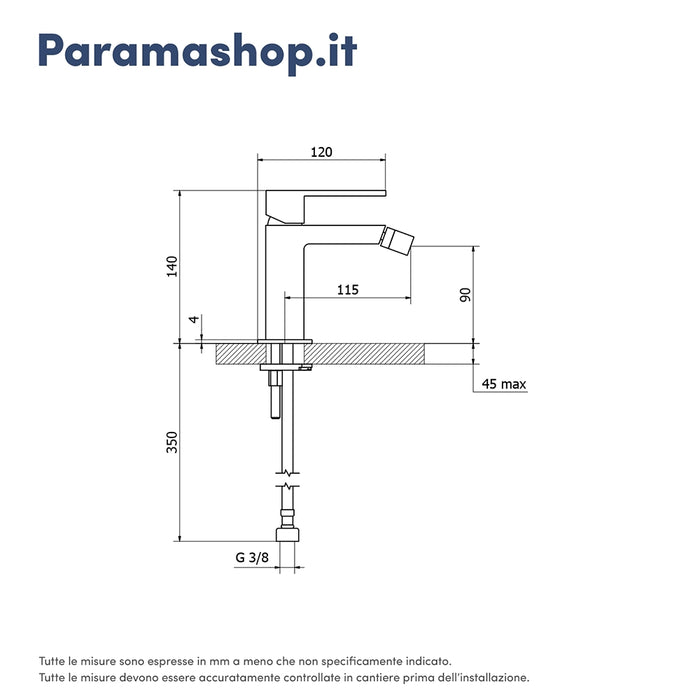 Set miscelatore lavabo, bidet ed incasso doccia moonocomando in ottone cromato | Hedy