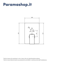 Set doccia nero opaco - Miscelatore incasso 2 vie Hedy, braccio 35cm, soffione slim 30x30cm e doccino