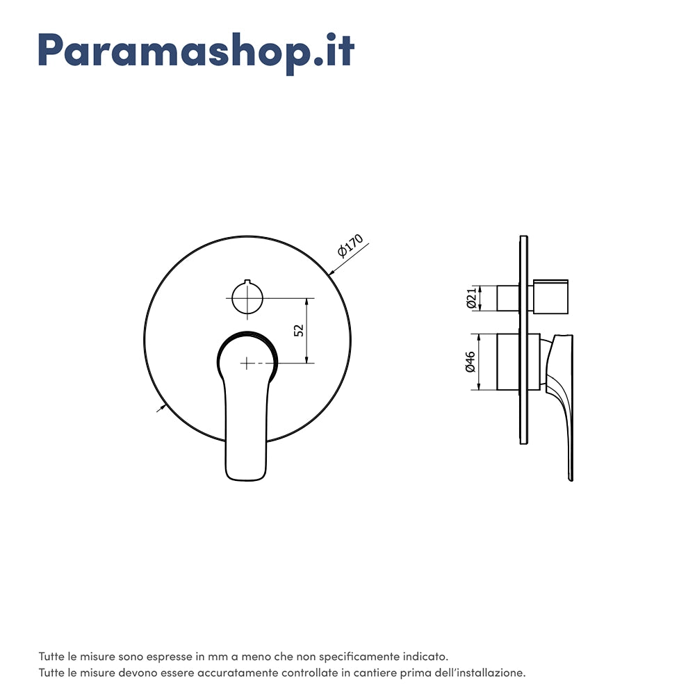 Set miscelatore lavabo, bidet ed incasso doccia con deviatore in ottone cromato | Judy