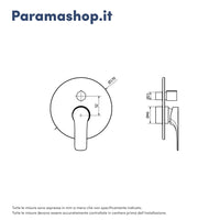 Set miscelatore lavabo e bidet senza scarico ed incasso doccia con deviatore in ottone cromato | Mia