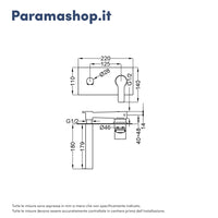 Set miscelatore lavabo ad incasso e bidet ed incasso doccia con deviatore in ottone cromato | Mia