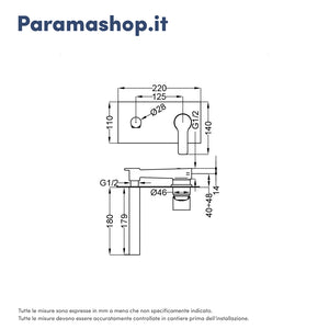 Set miscelatore lavabo ad incasso e bidet ed incasso doccia con deviatore in ottone cromato | Mia
