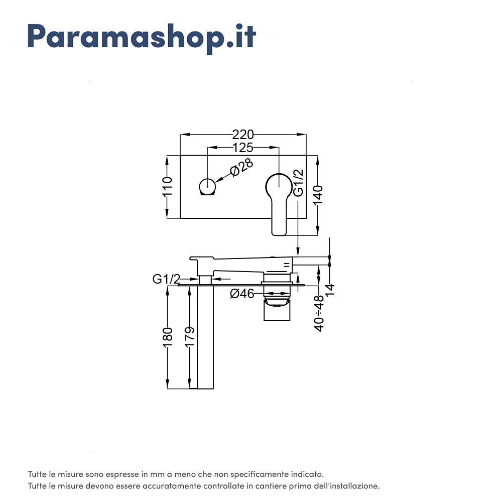 Set miscelatore lavabo ad incasso e bidet ed incasso doccia monocomando in ottone cromato | Mia