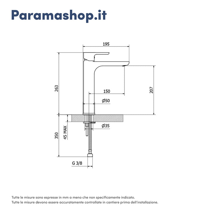 Set miscelatore lavabo alto e bidet senza scarico ed incasso doccia con deviatore in ottone cromato | Mia