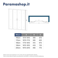 Porta doccia 190 cm due ante scorrevoli vetro 6mm trasparente | Sardinia
