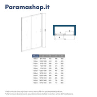 Porta doccia 145 cm scorrevole reversibile vetro 6mm opaco h190 | Sicily