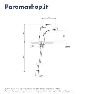 Miscelatore lavabo senza scarico cromato | Sophia