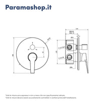 Set miscelatore lavabo ad incasso e bidet ed incasso doccia con deviatore in ottone cromato | Sophia