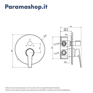 Set miscelatore lavabo ad incasso e bidet ed incasso doccia con deviatore in ottone cromato | Sophia