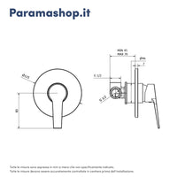 Set miscelatore lavabo ad incasso e bidet ed incasso doccia monocomando in ottone cromato | Sophia