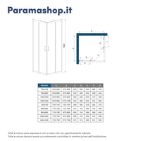 Box doccia angolare 70x100 cm apertura scorrevole in vetro 6mm opaco h198 | Tahiti
