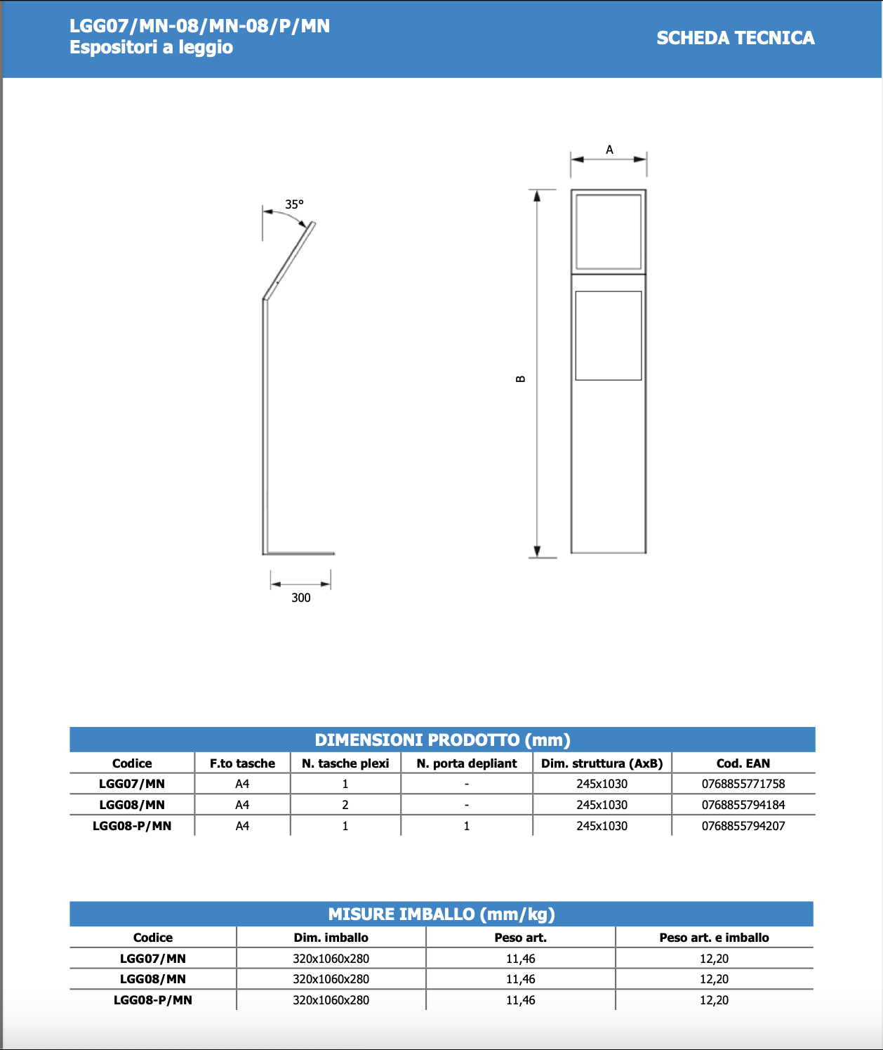 Leggio in metallo verniciato nero