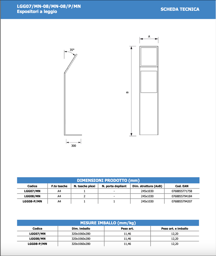 Leggio in metallo verniciato nero