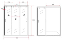 Box Doccia Angolare 3 Ante Scorrevoli 8mm H195 - 80x80