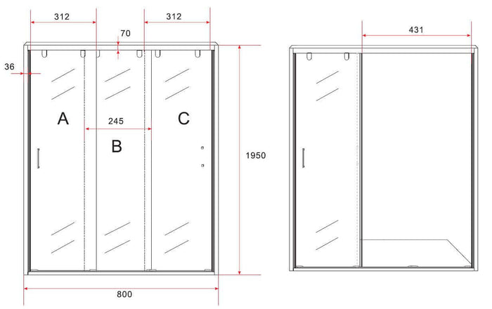 Box Doccia Angolare Ad Anta Scorrevole In Cristallo Trasparente 8mm Con Trattamento Anticalcare - F8 - 80x110