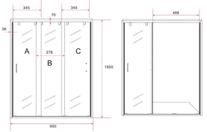Box Doccia Angolare Ad Anta Scorrevole In Cristallo Trasparente 8mm Con Trattamento Anticalcare - F8 - 90x100
