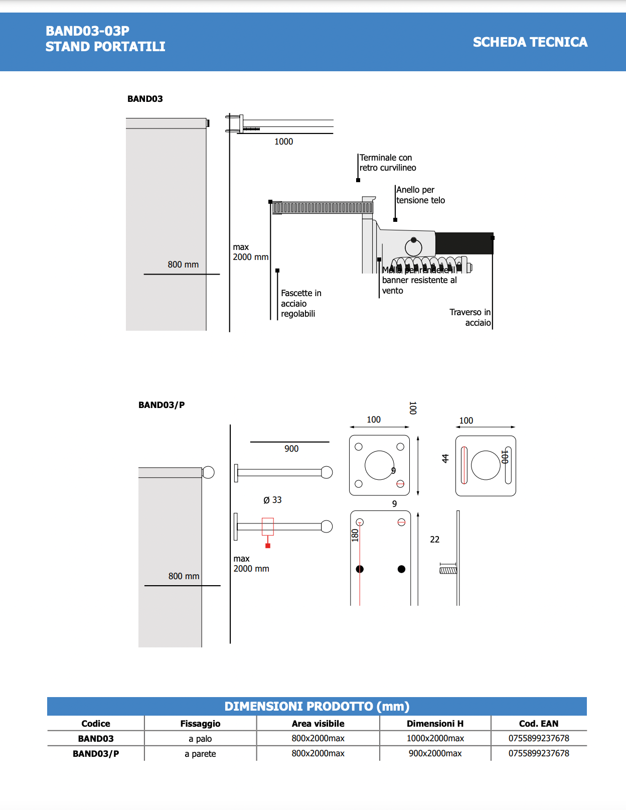 Porta Banner per pali