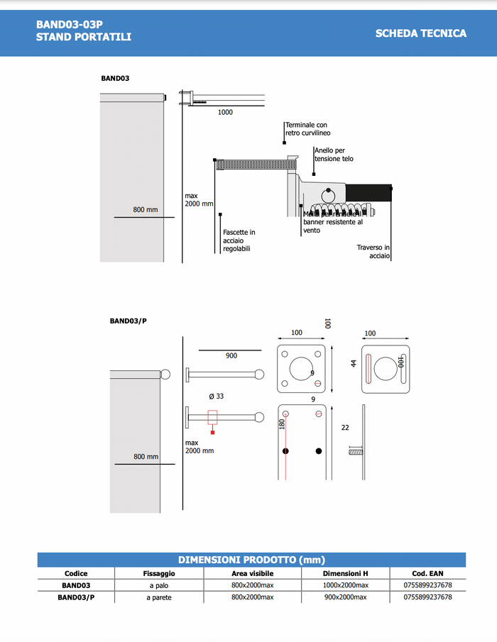 Porta Banner per pali
