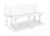 Panchina 3 Posti Da Esterno E Interno, Panchina Da Giardino In Plastica, Comoda E Resistente colore bianco Tomaino