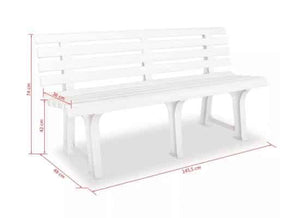Panchina 3 Posti Da Esterno E Interno, Panchina Da Giardino In Plastica, Comoda E Resistente colore bianco Tomaino
