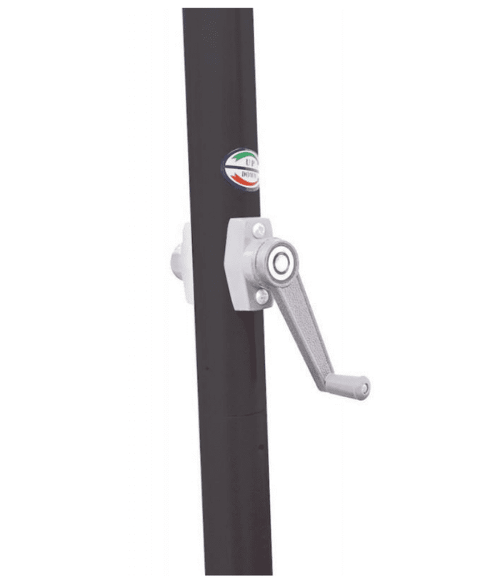 Ombrellone quadrato da giardino 3x3 mt con palo centrale in ferro e telo ecrù 180gr Tomaino 5007