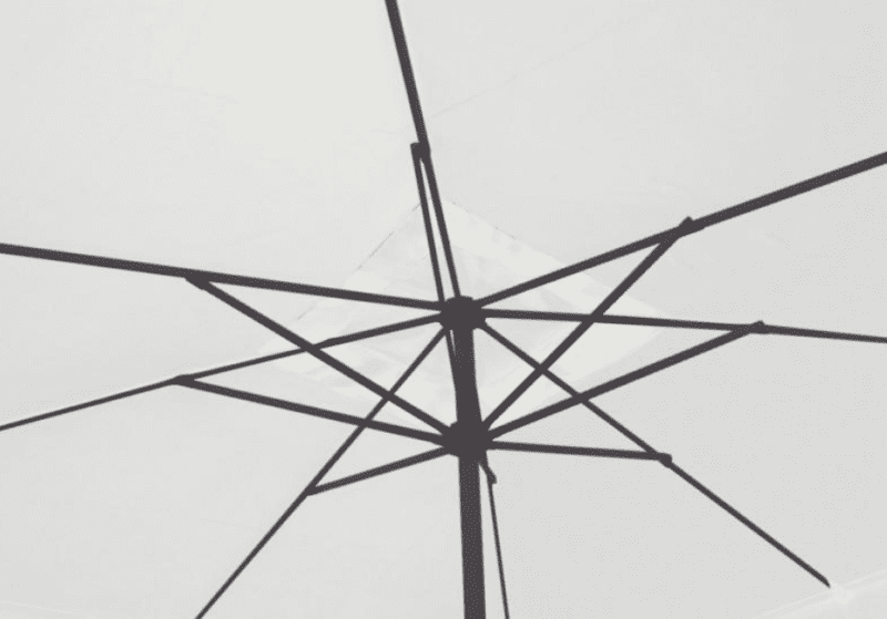 Ombrellone quadrato da giardino 3x3 mt con palo centrale in ferro e telo ecrù 180gr Tomaino 5007