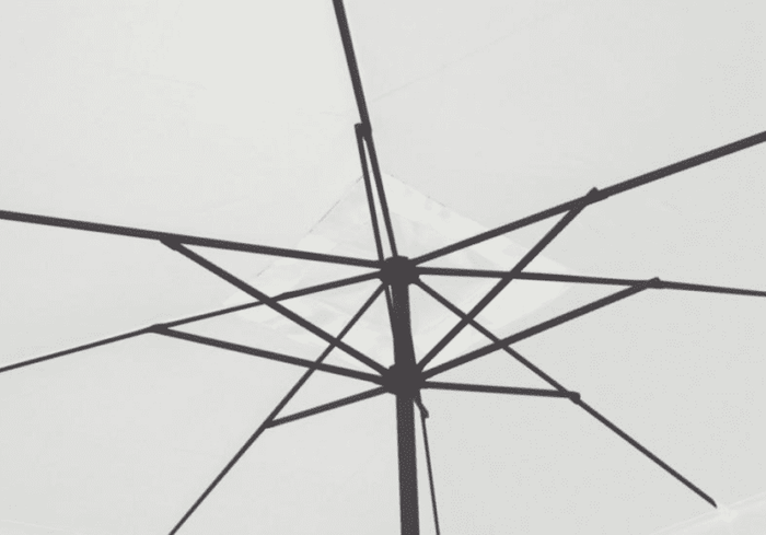 Ombrellone quadrato da giardino 3x3 mt con palo centrale in ferro e telo ecrù 180gr Tomaino 5007