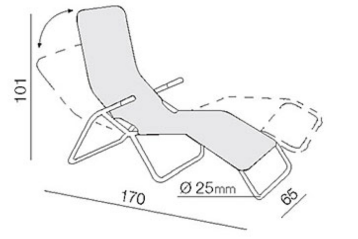 Lettino prendi sole da giaridino e centro benessere basculante in acciaio Pasha Stiliac