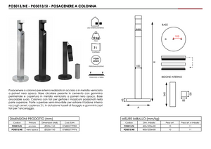 Posacenere a colonna da esterno Silver