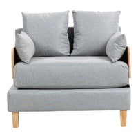 Poltrona Letto Seinlus con Apertura a Libro Divano Ribaltabile Cuscini Inclusi - Grigio Chiaro [en.casa]