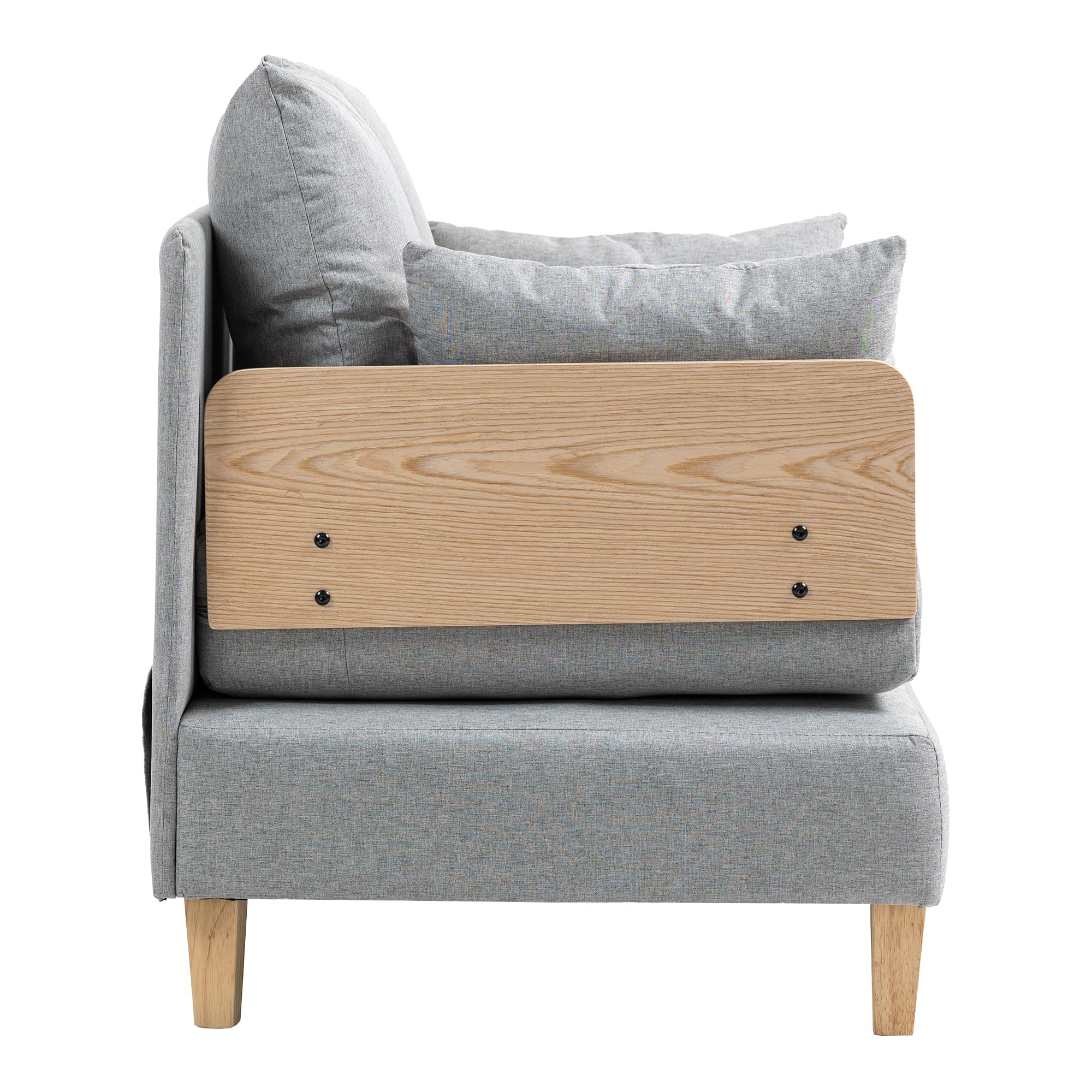 Poltrona Letto Seinlus con Apertura a Libro Divano Ribaltabile Cuscini Inclusi - Grigio Chiaro [en.casa]