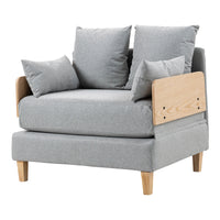 Poltrona Letto Seinlus con Apertura a Libro Divano Ribaltabile Cuscini Inclusi - Grigio Chiaro [en.casa]