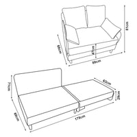 Poltrona Letto Seinlus con Apertura a Libro Divano Ribaltabile Cuscini Inclusi - Grigio Scuro [en.casa]