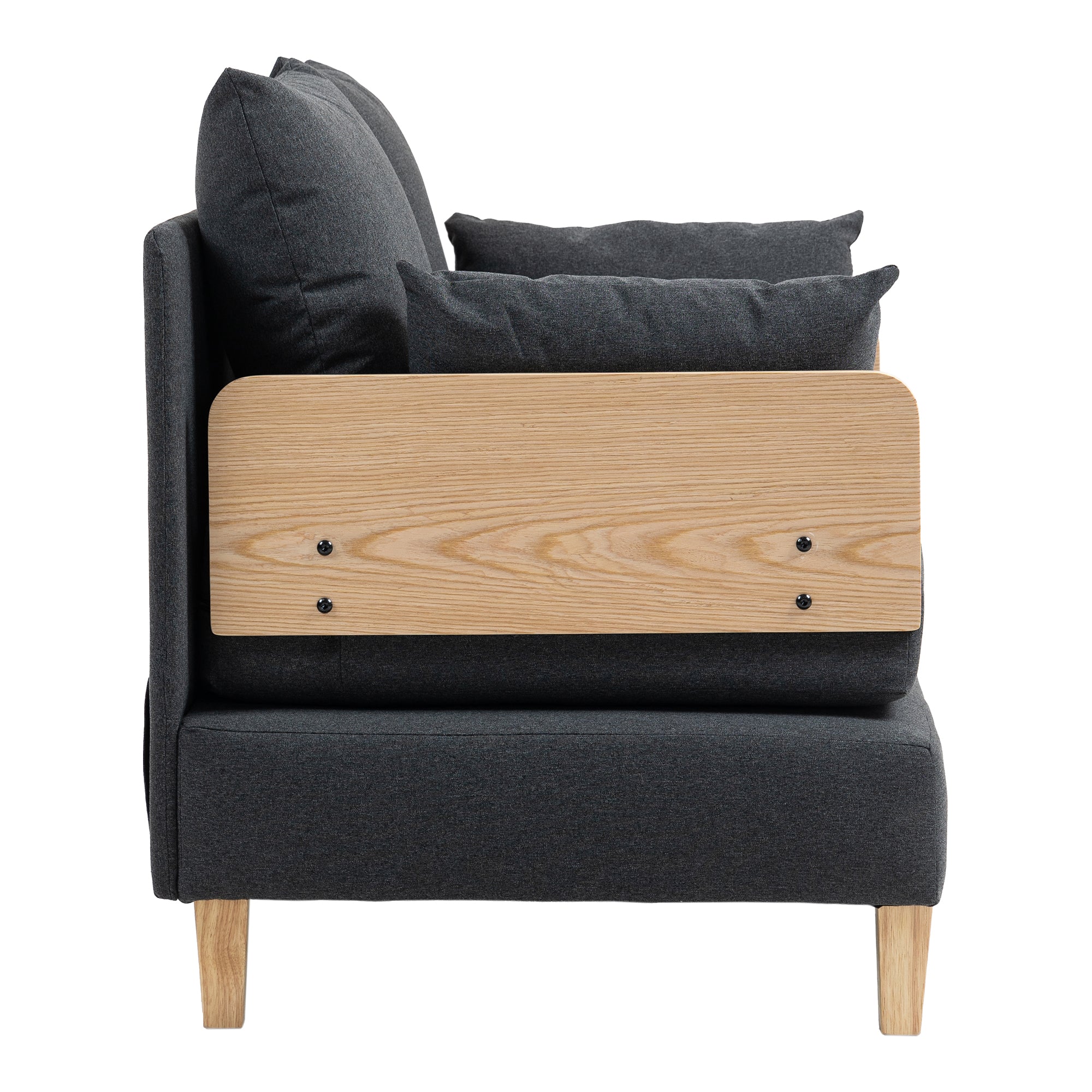 Poltrona Letto Seinlus con Apertura a Libro Divano Ribaltabile Cuscini Inclusi - Grigio Scuro [en.casa]