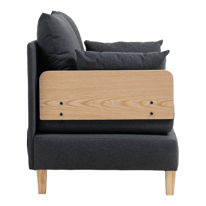 Poltrona Letto Seinlus con Apertura a Libro Divano Ribaltabile Cuscini Inclusi - Grigio Scuro [en.casa]