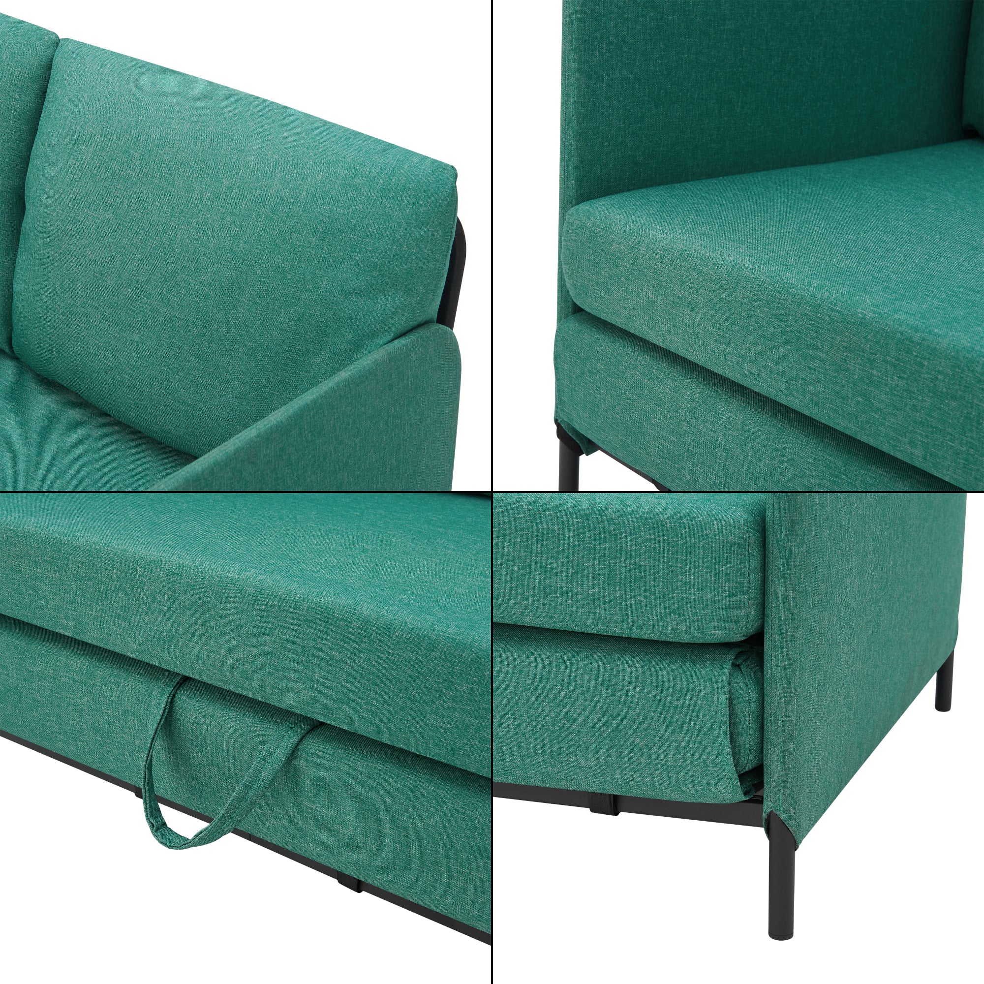 Divano Letto Estensibile Soini 1 Piazza e Mezza 120 x 186 cm Verde [en.casa]