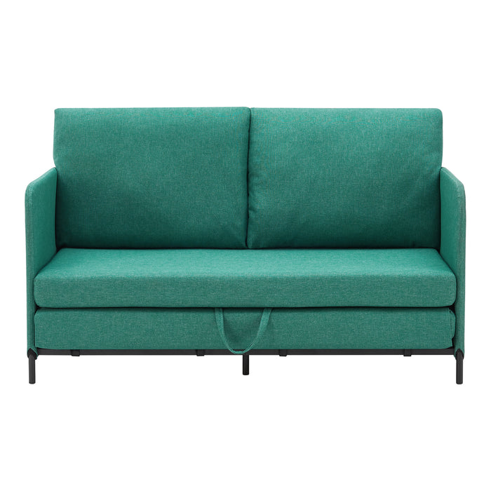 Divano Letto Estensibile Soini 1 Piazza e Mezza 120 x 186 cm Verde [en.casa]