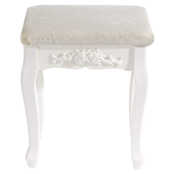 Sgabello da toeletta in legno MDF bianco crema 19_0000469