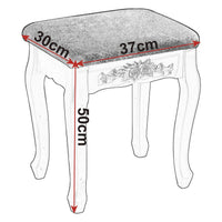 Sgabello da toeletta in legno MDF bianco crema 19_0000469