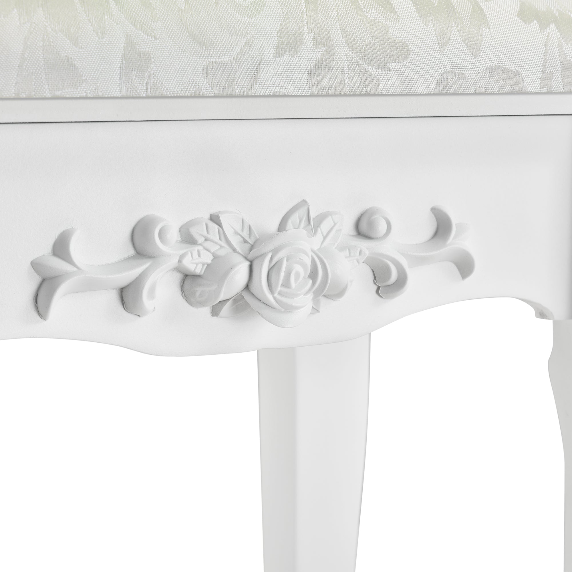 Tavolo da Trucco Limerick con Specchio Integrato e Sgabello - Bianco [en.casa]