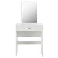 Tavolo da Trucco Reykjavik con Specchio Cassetto e Sgabello - Bianco [en.casa]