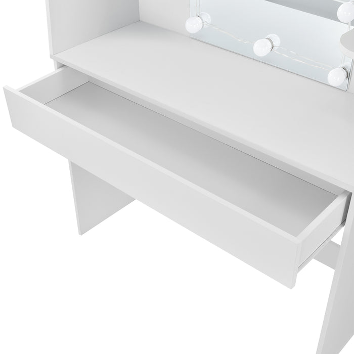 Tavolo da Toeletta Köla con LED - Bianco [en.casa]